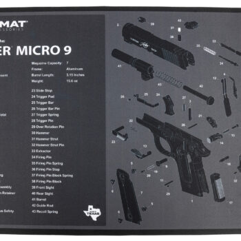 TekMat TEKR17KIMBERMCR9 Kimber Micro 9 Cleaning Mat Black/Gray Rubber 11"x17" Kimber Micro 9 Diagram