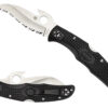 Spyderco C12SBK2W Matriarch 2 3.57" Folding Reverse S Serrated Satin VG-10 SS Blade/Black Bi-Directional Texturing FRN Handle Includes Pocket Clip 2 158043