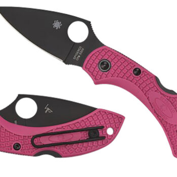 Spyderco C28FPPNS30VBK2 Dragonfly 2  2.30" Folding Plain Black TiCN CPM S30V SS Blade/Pink Textured w/Black Accents FRN Handle Includes Pocket Clip