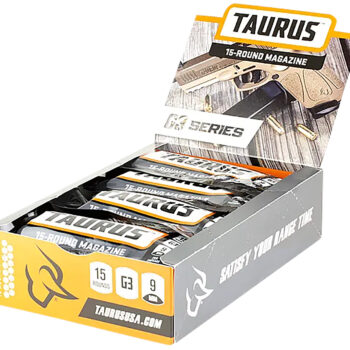 Taurus 389-0009-01 G3 Magazine Pop Display 15rd 9mm Luger Black Steel w/ Polymer Base Plate (12 Mags)