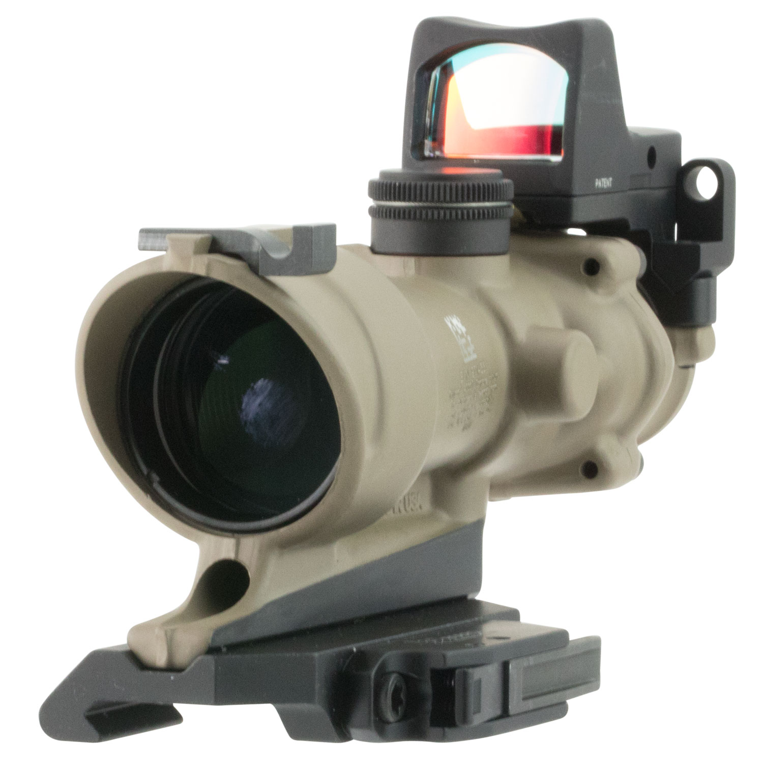 Trijicon 100555 ACOG ECOS Combo Flat Dark Earth 4x32mm Illuminated Amber Crosshair .223 BDC Reticle 3 Trijicon 100555 ACOG ECOS Combo Flat Dark Earth 4x32mm Illuminated Amber Crosshair .223 BDC Reticle