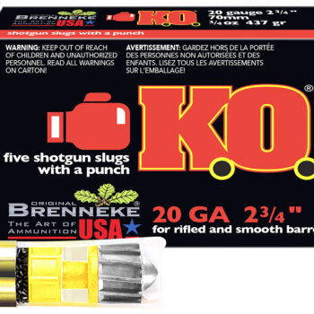 Brenneke SL202KO K.O.  20Gauge 2.75" 3/4oz Slug Shot 5 Per Box/50 Case
