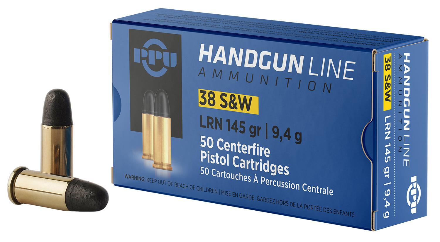 PPU PPH38SW Handgun 38S&W 145gr Lead Round Nose 50 Per Box/20 Case 3 PPU PPH38SW Handgun 38S&W 145gr Lead Round Nose 50 Per Box/20 Case