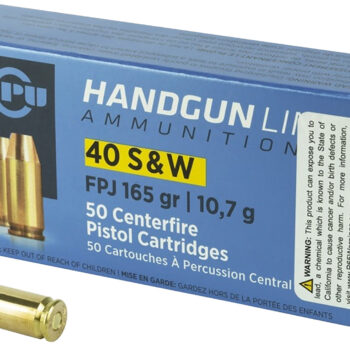 PPU PPH40F Handgun  40S&W 165gr Flat Point Jacketed 50 Per Box/10 Case