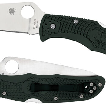 Spyderco C10FPGR Endura 4 Lightweight 3.75" Folding Clip Point Plain VG-10 SS Blade Green Bi-Directional Texturing FRN Handle Includes Pocket Clip