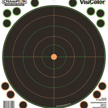 Champion Targets 46136 VisiColor  Self-Adhesive Paper Black/White 8" Bullseye 5 Pack