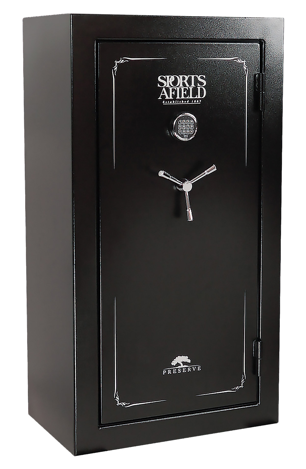Sports Afield SECSA5932P Preserve SA5932P Keypad/Key Entry Black Textured Steel Holds 32 + 6 59" H x 32" W x 20" D Fireproof- Yes 3 Sports Afield SECSA5932P Preserve SA5932P Keypad/Key Entry Black Textured Steel Holds 32 + 6 59" H x 32" W x 20" D Fireproof- Yes