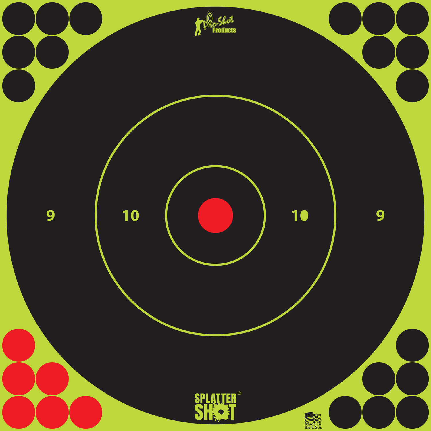 Pro-Shot 12BGREEN5PK SplatterShot Self-Adhesive Paper Black/Green 12" Bullseye 5 Pack 3 Pro-Shot 12BGREEN5PK SplatterShot Self-Adhesive Paper Black/Green 12" Bullseye 5 Pack