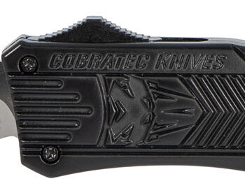 CobraTec Knives MBCTK1MDS CTK-1  Medium 3" OTF Drop Point Part Serrated D2 Steel Blade/Black Aluminum Handle Features Glass Breaker Includes Pocket Clip