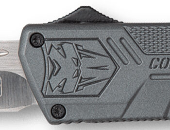 CobraTec Knives GYCTLWDNS Lightweight  3.25" OTF Drop Point Plain D2 Steel Blade/Gray Aluminum Handle Includes Pocket Clip