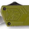 CobraTec Knives ODCTLWDNS Lightweight 3.25" OTF Drop Point Plain D2 Steel Blade/OD Green Aluminum Handle Includes Pocket Clip 1 115613