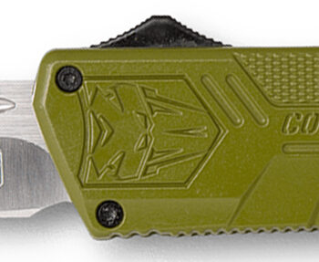 CobraTec Knives ODCTLWDNS Lightweight  3.25" OTF Drop Point Plain D2 Steel Blade/OD Green Aluminum Handle Includes Pocket Clip