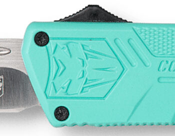 CobraTec Knives TFCTLWDNS Lightweight  3.25" OTF Drop Point Plain D2 Steel Blade/Tiffany Blue Aluminum Handle Includes Pocket Clip