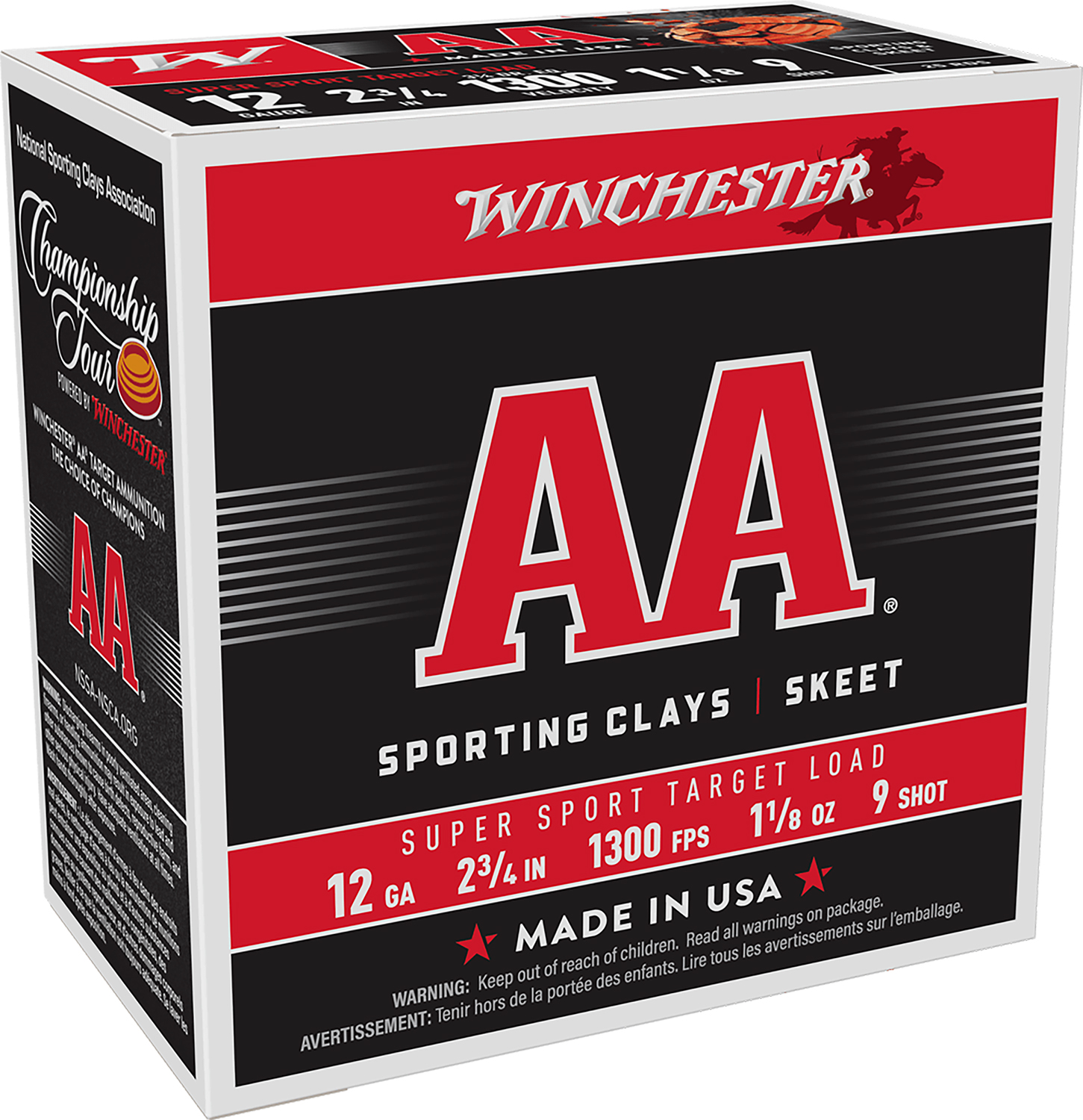 Winchester Ammo AASC129 AA Super Sport Sporting Clay 12Gauge 2.75" 1 1/8oz 9Shot 25 Per Box/10 Case 3 Winchester Ammo AASC129 AA Super Sport Sporting Clay 12Gauge 2.75" 1 1/8oz 9Shot 25 Per Box/10 Case