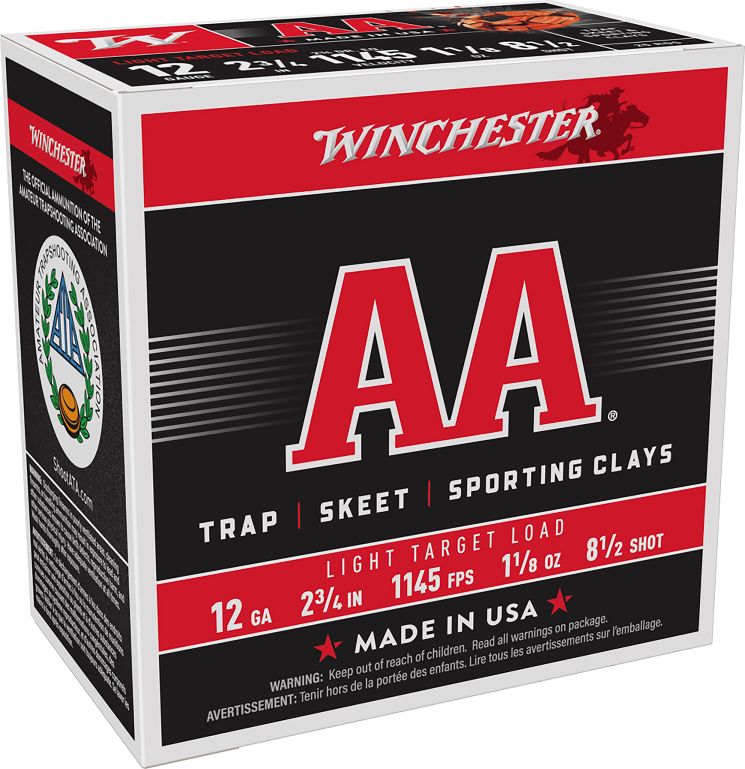 Winchester Ammo AA1285 AA Light Target 12Gauge 2.75" 1 1/8oz 8.5Shot 25 Per Box/10 Case 3 Winchester Ammo AA1285 AA Light Target 12Gauge 2.75" 1 1/8oz 8.5Shot 25 Per Box/10 Case