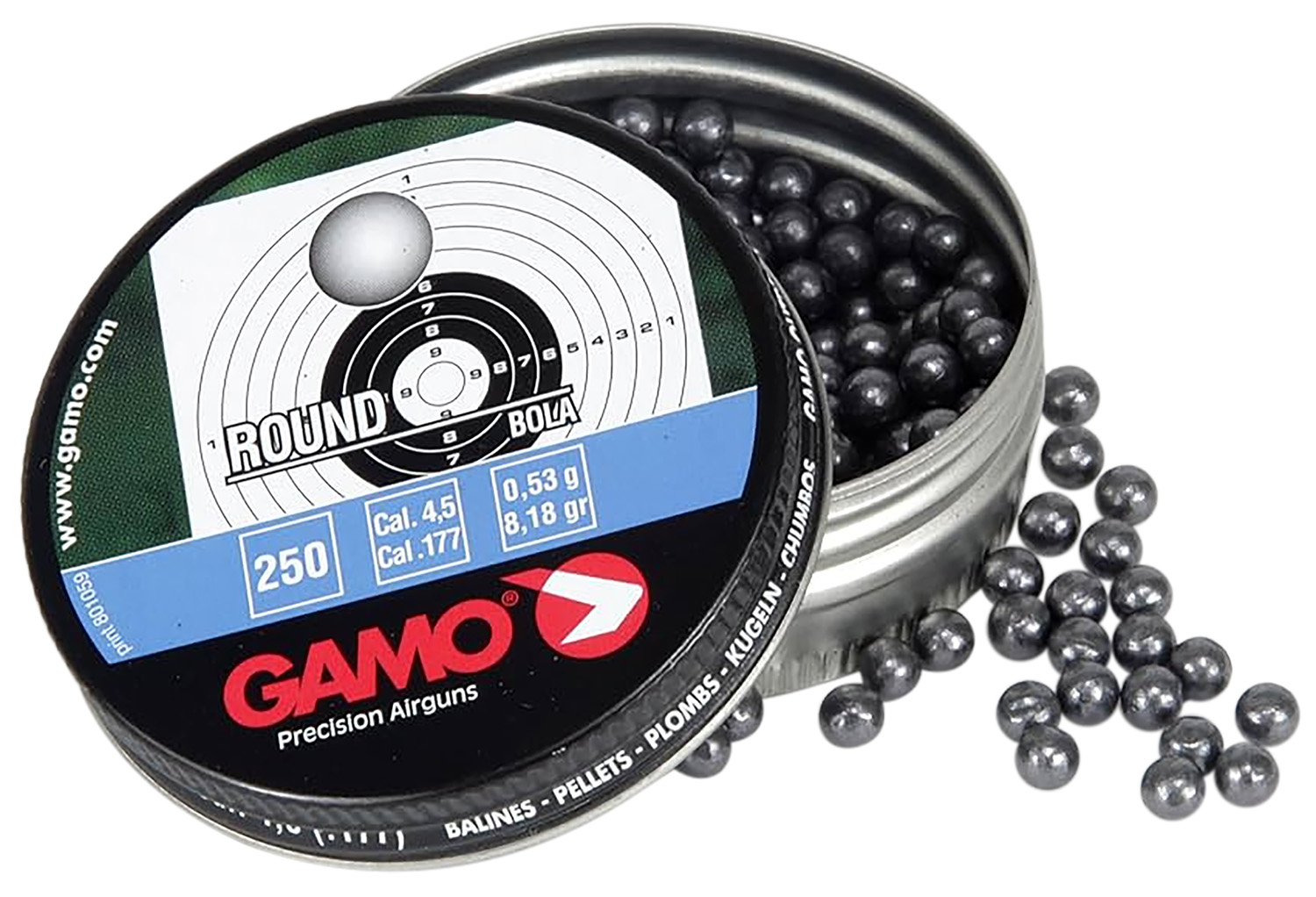 Gamo 632032454 Roundball 177 Lead 250/Tin 3 Gamo 632032454 Roundball 177 Lead 250/Tin