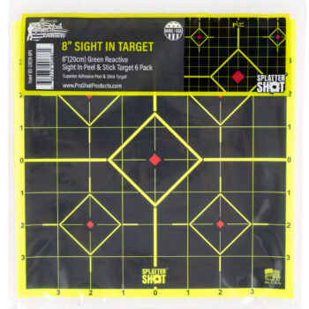Pro-Shot 8SIGREEN6PK SplatterShot Sight-In Self-Adhesive Paper Black/Green 8" 5-Diamond 6 Pack