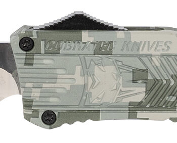 CobraTec Knives LADCCTK1LTNS CTK-1  Large 3.75" OTF Tanto Plain D2 Steel Blade/Army DigiCamo Aluminum Handle Features Glass Breaker Includes Pocket Clip