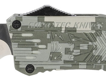 CobraTec Knives LADCCTK1LTS CTK-1  Large 3.75" OTF Tanto Part Serrated D2 Steel Blade/Army DigiCamo Aluminum Handle Features Glass Breaker Includes Pocket Clip