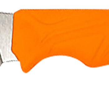 AccuSharp 729C Gut Hook  3.50" Fixed Gut Hook Plain Stainless Steel Blade/Blaze Orange Rubber Handle Includes Belt Carry Pouch