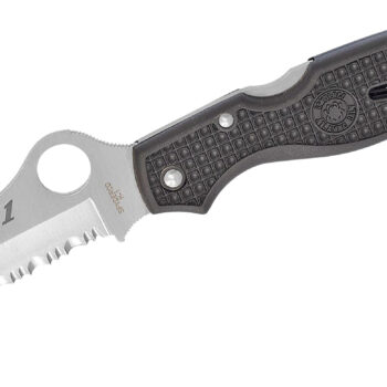 Spyderco C89SBK Atlantic Salt  3.69" Folding Sheepsfoot Serrated H1 Steel Blade Black Molded FRN Handle Includes Pocket Clip