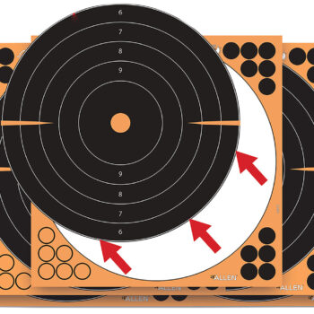 EZ-Aim 1531710 Splash Reactive  Self-Adhesive Paper Black/Orange  12"x12" Bullseye 10 Pack