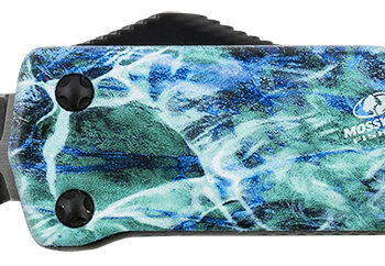 Templar Knife MZMOS121 Premium Weighted  Slim 3.16" OTF Dagger Plain Black Oxide Stonewashed D2 Steel Blade, 4.93" Mossy Oak Seafoam Aluminum Zinc Alloy Handle