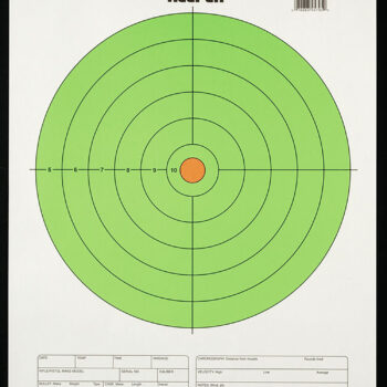 Champion Targets 45795 Score Keeper  Bullseye Paper Hanging 100 yds Rifle Large Fluorescent Green & Orange 12 PK
