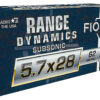 Fiocchi 57SUB62 Range Dynamics Subsonic 5.7x28mm 62gr Full Metal Jacket 50 Per Box/10 Case 2 150216