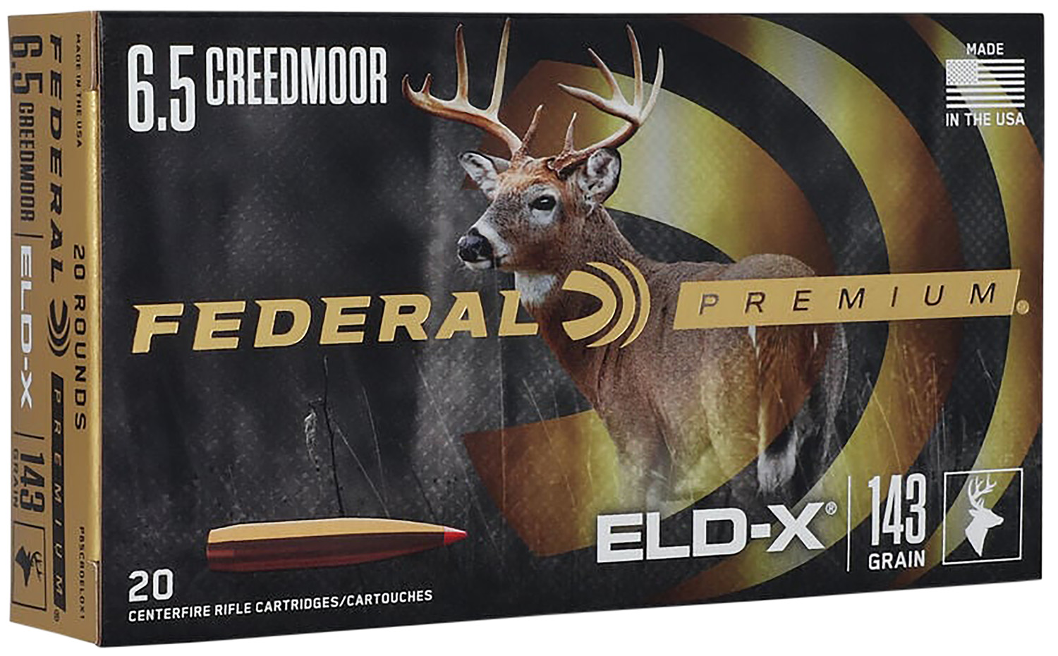 Federal P65CRDELDX1 Premium ELD-X 6.5Creedmoor 143gr 20 Per Box/10 Case 3 Federal P65CRDELDX1 Premium ELD-X 6.5Creedmoor 143gr 20 Per Box/10 Case
