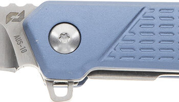 Schrade 1159320 Inert  EDC 3.25" Folding Wharncliffe Part Serrated Satin AUS-10A SS Blade, 4.25" Blue Aluminum Handle