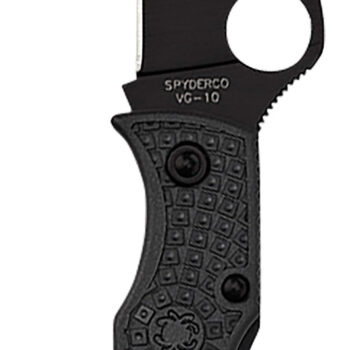 Spyderco MBKWPBK Manbug  1.91" Folding Wharncliffe Plain Non-Reflective Black TiCN VG-10 SS Blade/Black Textured FRN Handle