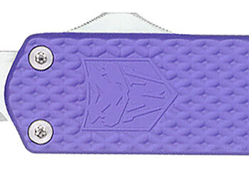 CobraTec Knives MNPURMGEN2DNS Mini Mamba Gen II 2.25" OTF Plain Stonewashed D2 Steel Blade, 3.38" Purple Textured Anodized Aluminum Handle, Features Glass Breaker, Includes Pocket Clip