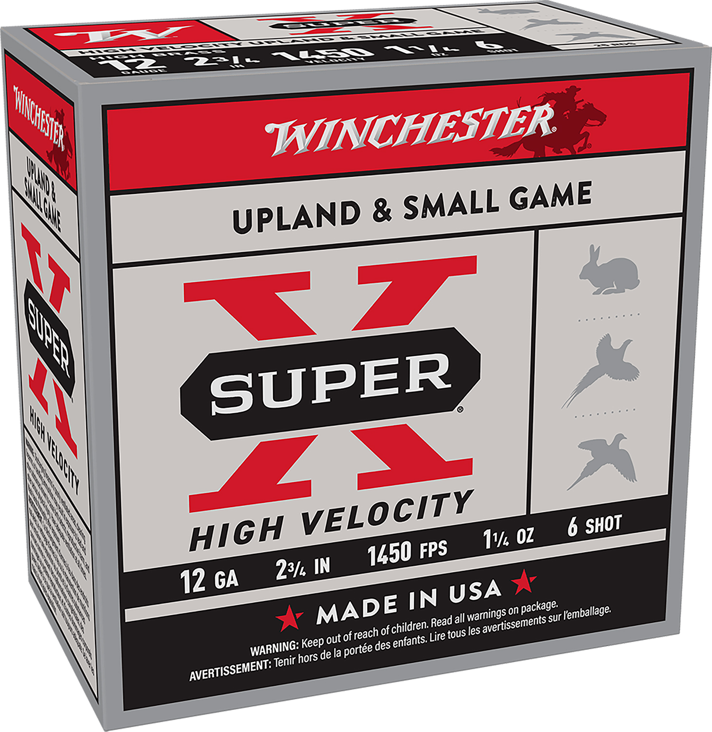 Winchester Ammo X12HV6 Super X High Velocity 12Gauge 2.75" 1 1/4oz 6Shot 25 Per Box/10 Case 3 Winchester Ammo X12HV6 Super X High Velocity 12Gauge 2.75" 1 1/4oz 6Shot 25 Per Box/10 Case