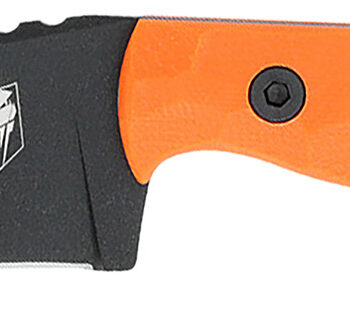 CobraTec Knives CTKPORG KingPin  EDC 4" Fixed Drop Point Plain Black Powder Coated D2 Steel Blade, 4" Blaze Orange Textured G10 Scales Handle