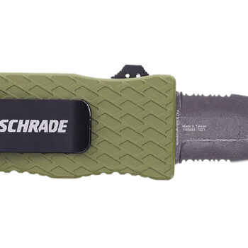 Schrade 1159306 Uproar Tactical Mini 1.90" Serrated Dagger Satin D2 Steel Blade OD Green Aluminum Handle