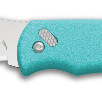 Outdoor Edge RMS222C RazorMini  2.20" Folding Plain 420J2 SS Blade Aqua ABS Polymer Handle