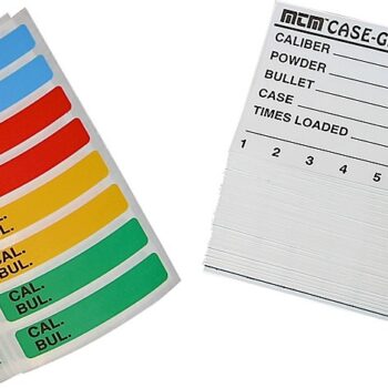 MTM Case-Gard LL1 Universal Reloading Labels  Multi-Caliber Adhesive Paper 50 Load Labels & 48 Small Color Coded Labels