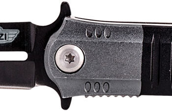 Uzi Accessories UZKFDR009 Covert  3.50" Folding Spear Point Plain Black Stainless Steel Blade Black/Gray Aluminum Handle Includes Metal Clip