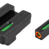 TruGlo TG13SG1PC TFX Pro Black | Green Tritium & Fiber Optic Orange Outline Front Sight Green Tritium & Fiber Optic Rear Sight 2 5055