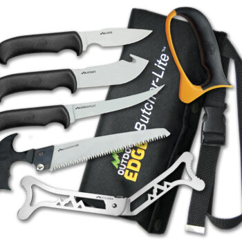 Outdoor Edge BL1 ButcherLite  4.30"/4.50"/5.9"/6" Folding Plain/Saw 420J2 Stainless Steel Blade FRN Black Handle