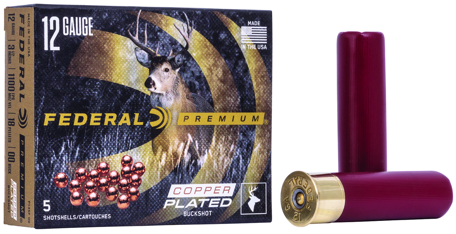 Federal P135F00 Premium Magnum 12Gauge 3.50" 18Pellets 2 1/4oz 00BuckShot 5 Per Box/50 Case 3 Federal P135F00 Premium Magnum 12Gauge 3.50" 18Pellets 2 1/4oz 00BuckShot 5 Per Box/50 Case