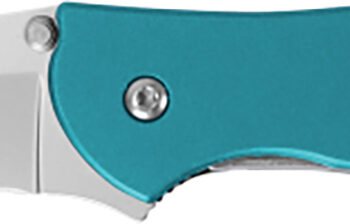 Kershaw 1660TEAL Leek  3" Folding Drop Point Plain Bead Blasted 14C28N Steel Blade Teal Anodized Aluminum Handle Includes Pocket Clip