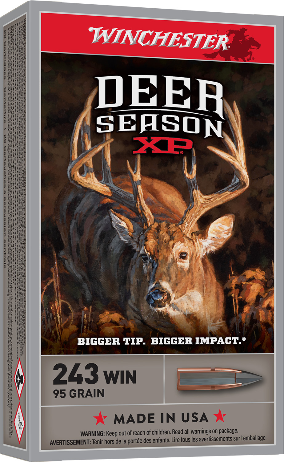 Winchester Ammo X243DS Deer Season XP 243Win 95gr Extreme Point 20 Per Box/10 Case 3 Winchester Ammo X243DS Deer Season XP 243Win 95gr Extreme Point 20 Per Box/10 Case