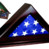 Peace Keeper PFC Patriot Flag Case Key Entry Mahogany Stain Wood Holds 1 Handgun 22" W x 4.25" D x 11.50" H 1 98494