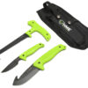 HME KN3PFK 3-Piece Field Kit Fixed 420HC Stainless Steel Black Oxide Thermoplastic Rubber Green 9.50" Gut Hook/8.75" Saw/7.50" Caper 2 101246