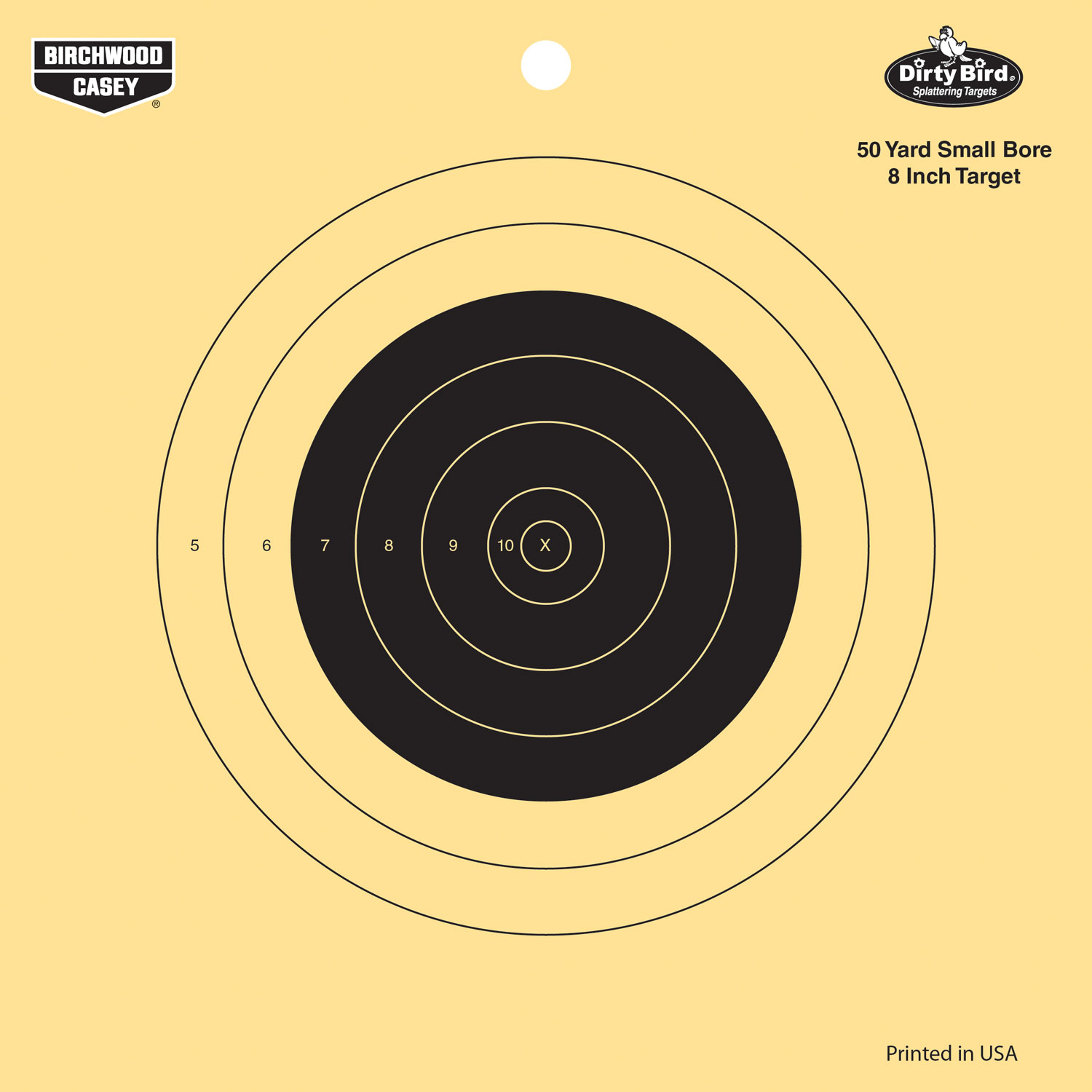 Birchwood Casey 35815 Dirty Bird 8" Bullseye Tagboard Hanging 50 yds Small Bore Rifle Black/Yellow 25 Per Pkg 3 Birchwood Casey 35815 Dirty Bird 8" Bullseye Tagboard Hanging 50 yds Small Bore Rifle Black/Yellow 25 Per Pkg