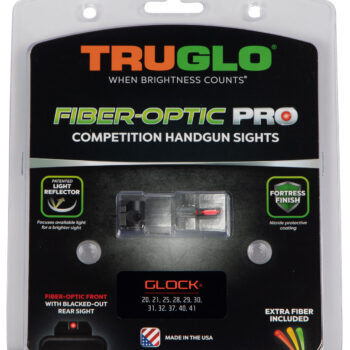 TruGlo TG132G2 Fiber-Optic Pro  Red/Fiber Optic Front Sight-Black/Blank Rear Sight Glock 20/21