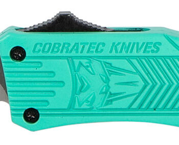 CobraTec Knives STFCTK1SDNS CTK-1  Small 2.75" OTF Drop Point Plain D2 Steel Blade/Tiffany Blue Aluminum Handle Features Glass Breaker Includes Pocket Clip