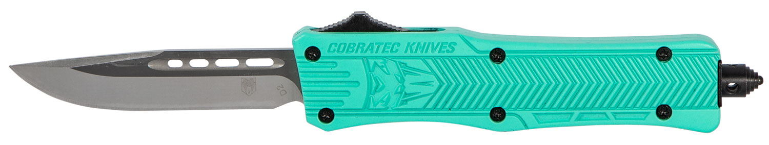 CobraTec Knives STFCTK1SDNS CTK-1 Small 2.75" OTF Drop Point Plain D2 Steel Blade/Tiffany Blue Aluminum Handle Features Glass Breaker Includes Pocket Clip 3 CobraTec Knives STFCTK1SDNS CTK-1 Small 2.75" OTF Drop Point Plain D2 Steel Blade/Tiffany Blue Aluminum Handle Features Glass Breaker Includes Pocket Clip